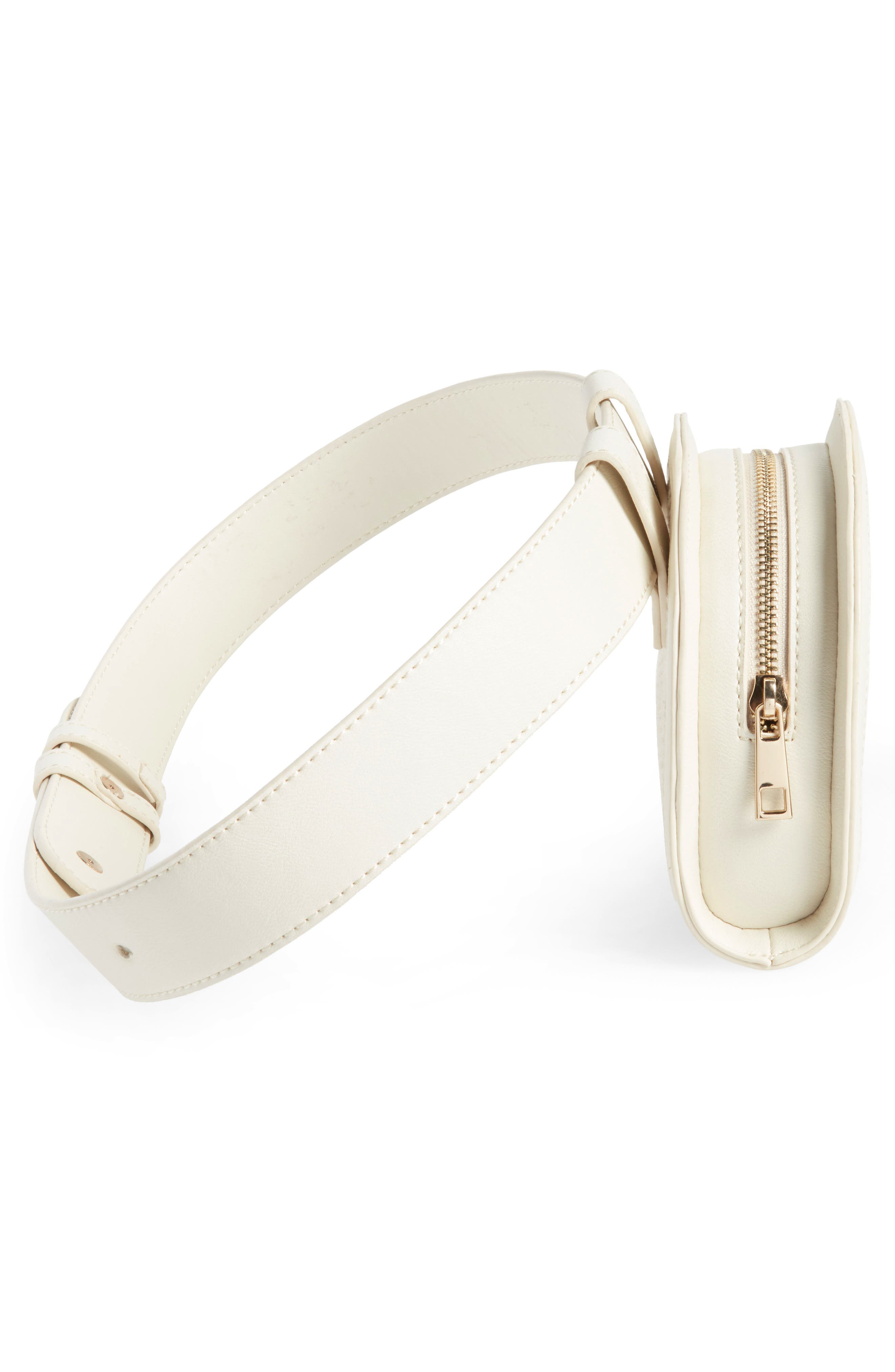 Leith Straw & Faux Leather Belt Bag, Alternate, color, 