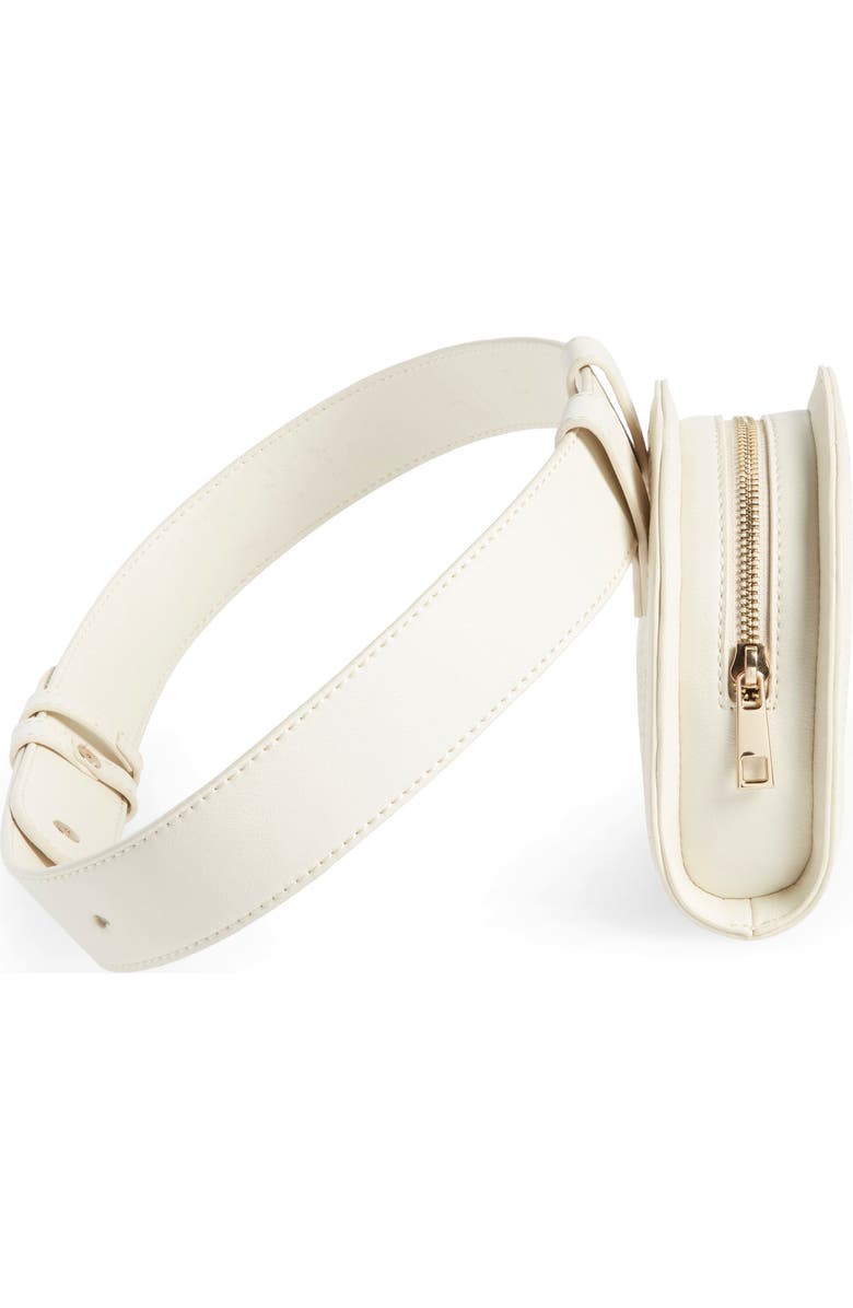 Leith Straw & Faux Leather Belt Bag, Alternate, color,