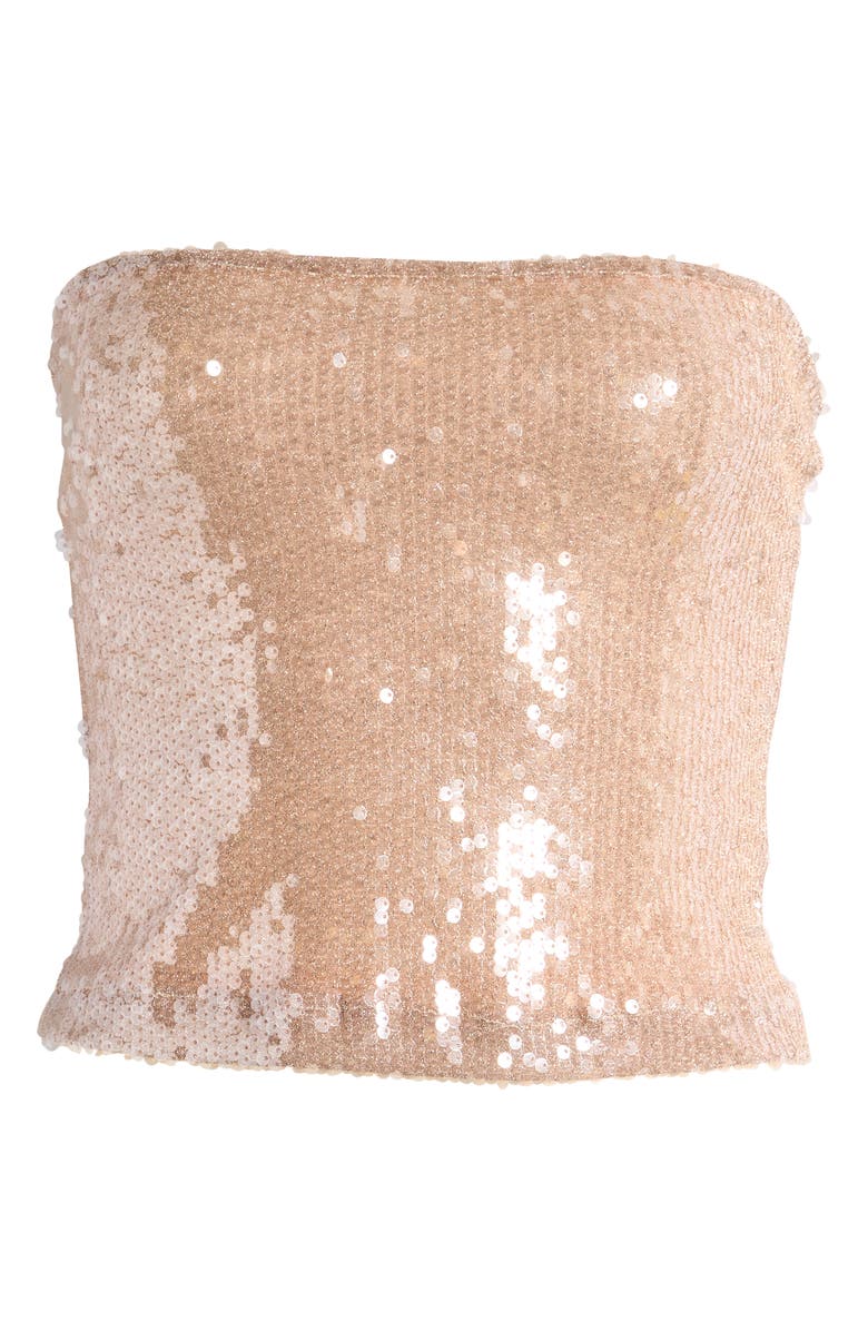 Topshop Sequin Bandeau Top, Alternate, color, 