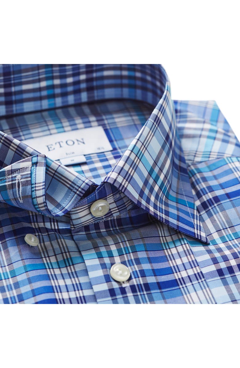 Eton Contemporary Fit Plaid Dress Shirt, Alternate, color, 