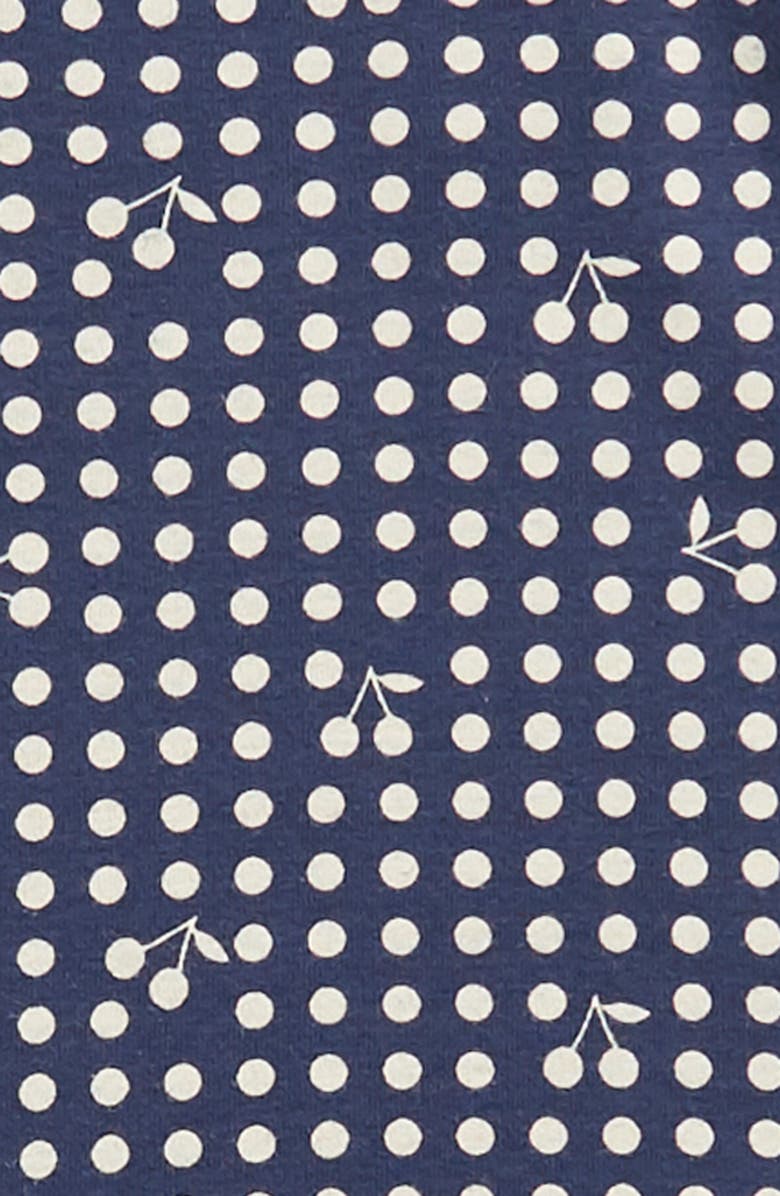 Bonpoint Kids' Polka Dot Cherry Print Cotton Turtleneck Top, Alternate, color, Po Marine 770