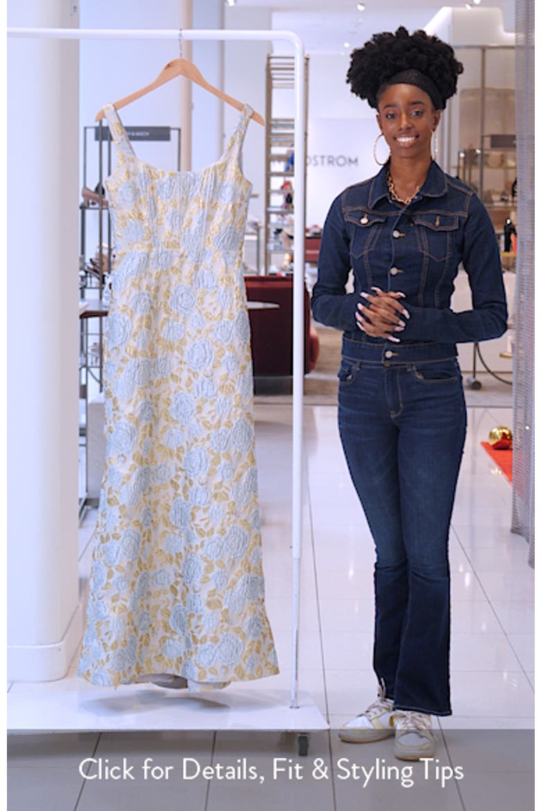 Metallic Floral Brocade Trumpet Gown video