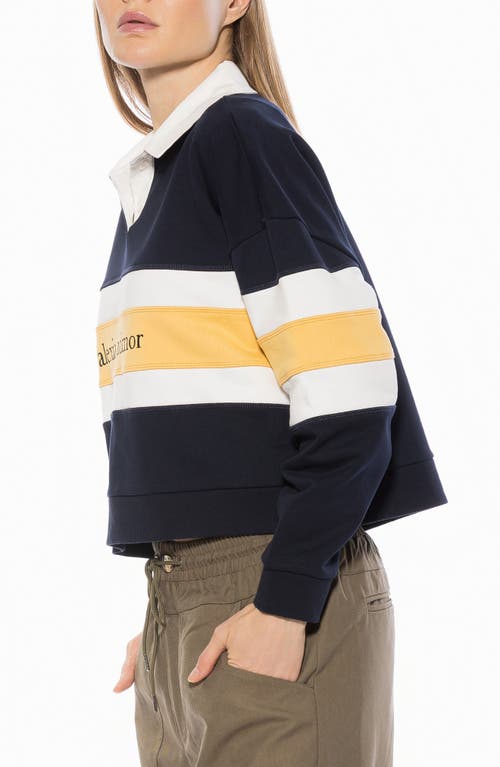 Alexia Admor Lucian Branded Rugby Polo Sweatshirt In Multi