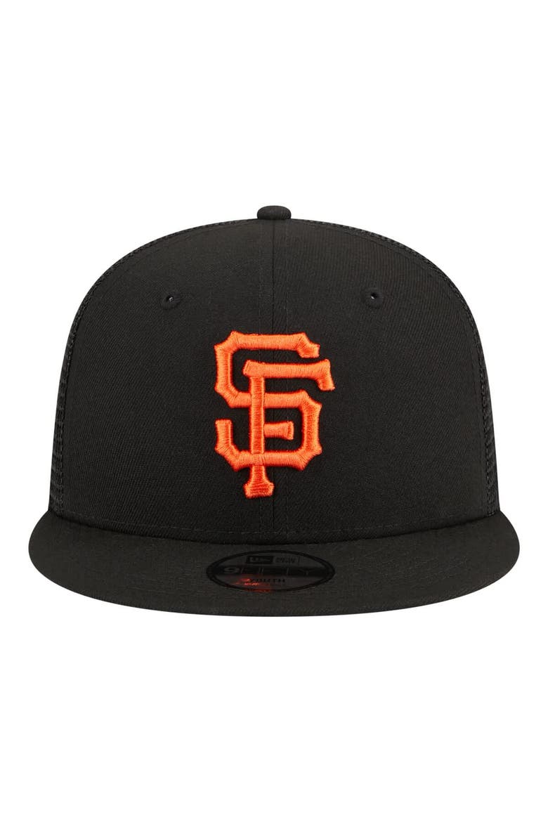 Youth New Era  Black San Francisco Giants 9FIFTY Trucker Snapback Hat, Alternate, color, Black
