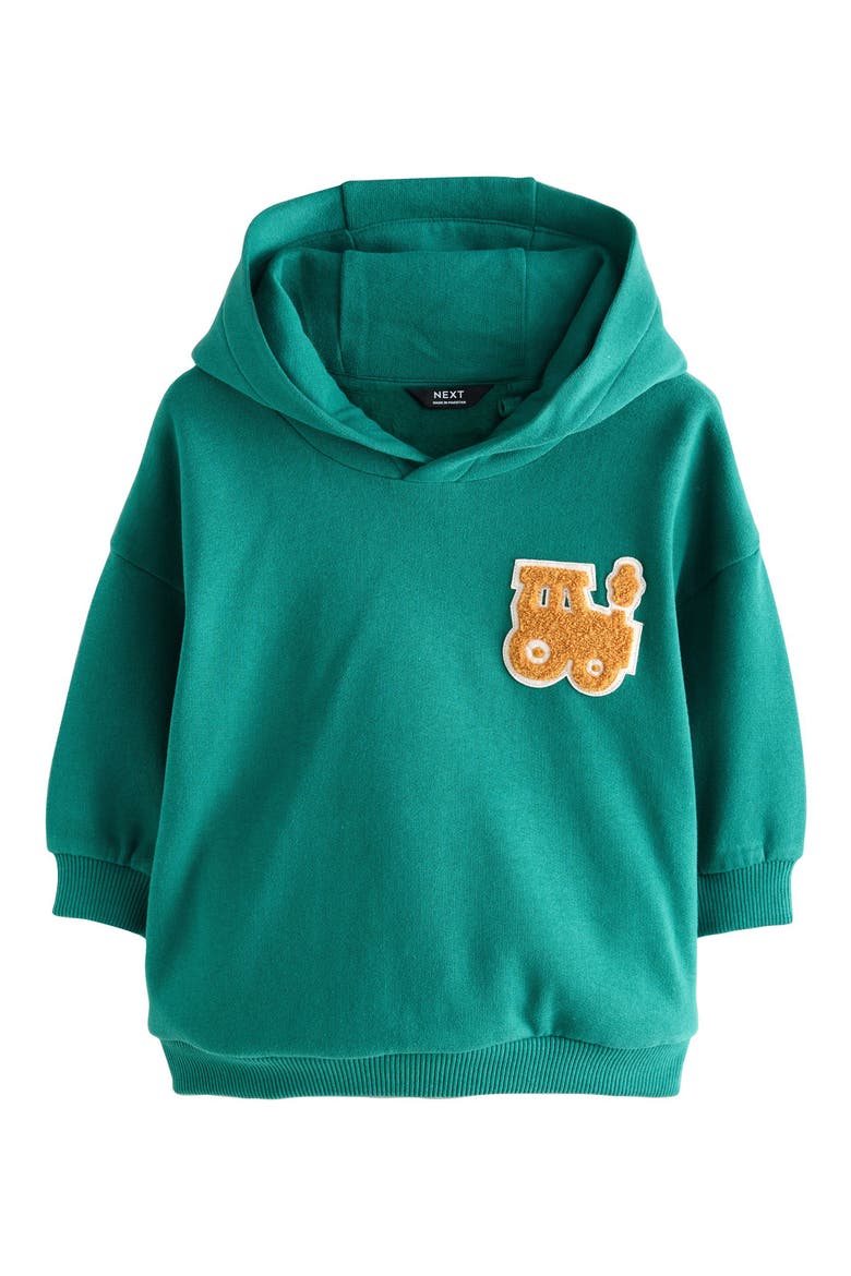 Kids' Heavy Equipment Appliqué Hoodie, Main, color, GREEN