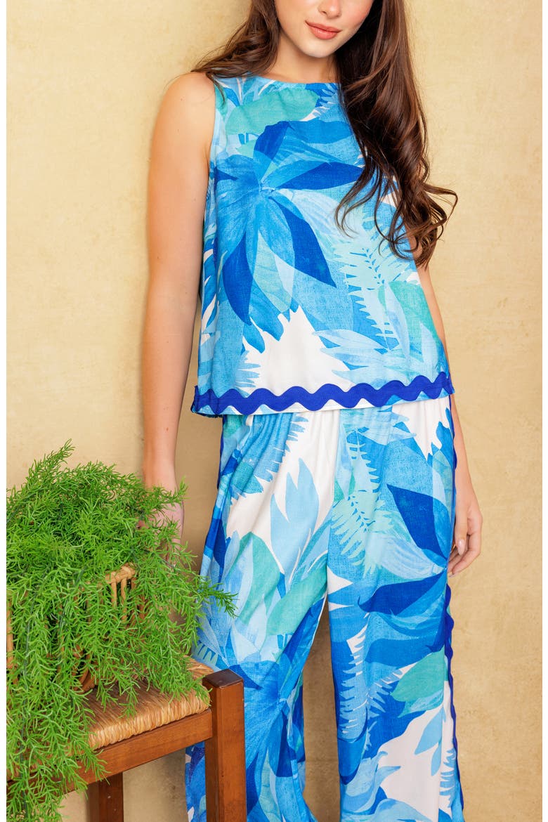 Woven Sleeveless Top, Alternate, color, BLUE MULTI