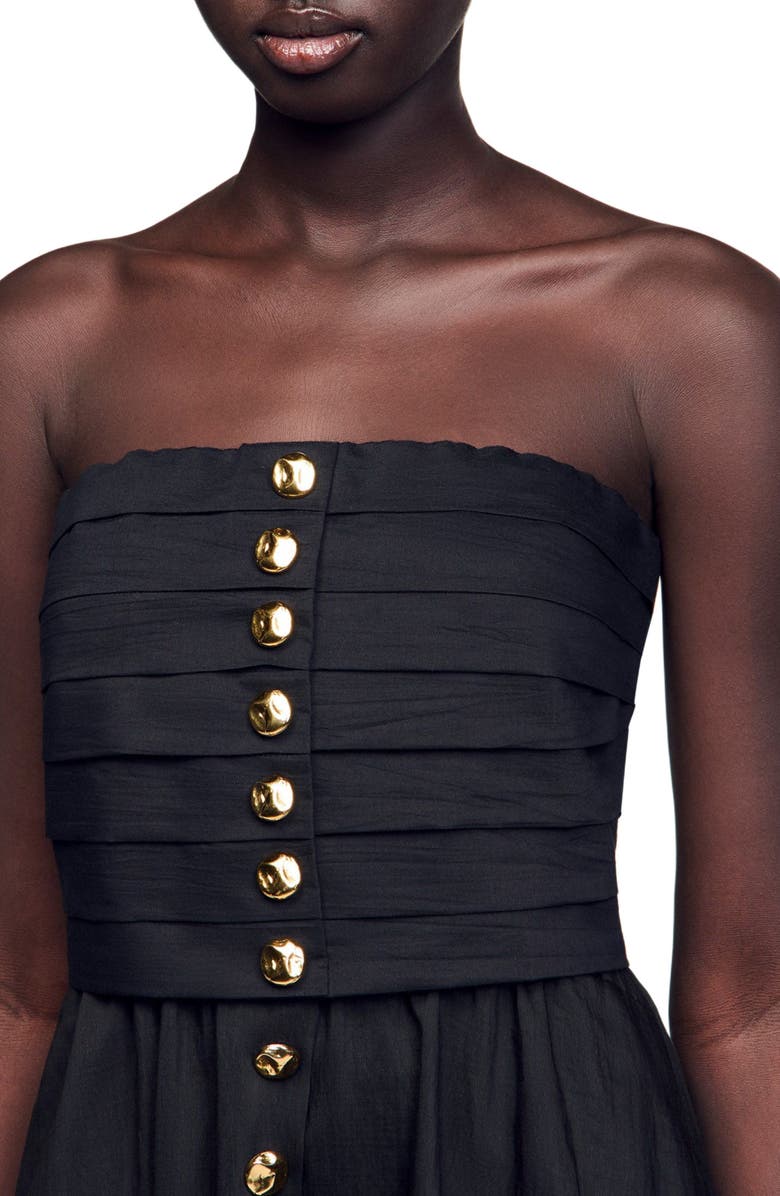 SANDRO Long bustier dress, Alternate, color, 