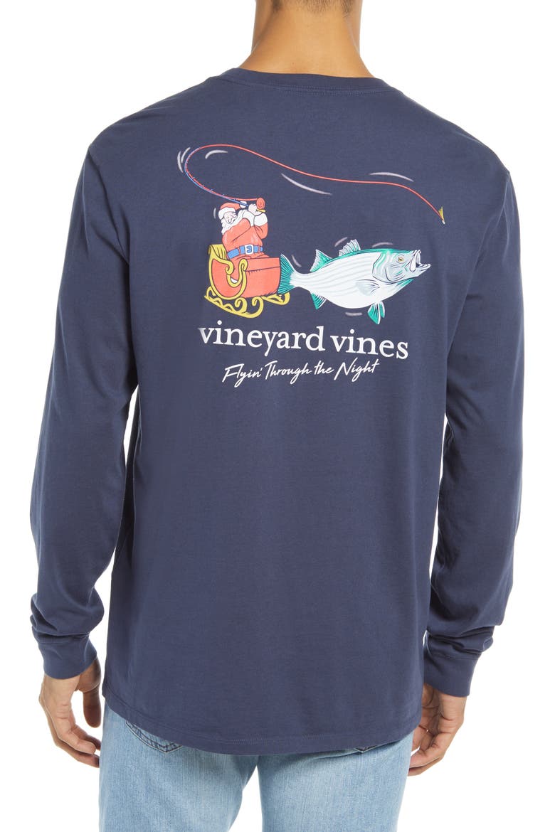 Men's Flying Through the Night Long Sleeve Pocket Graphic Tee, Alternate, color, BLUE BLAZER