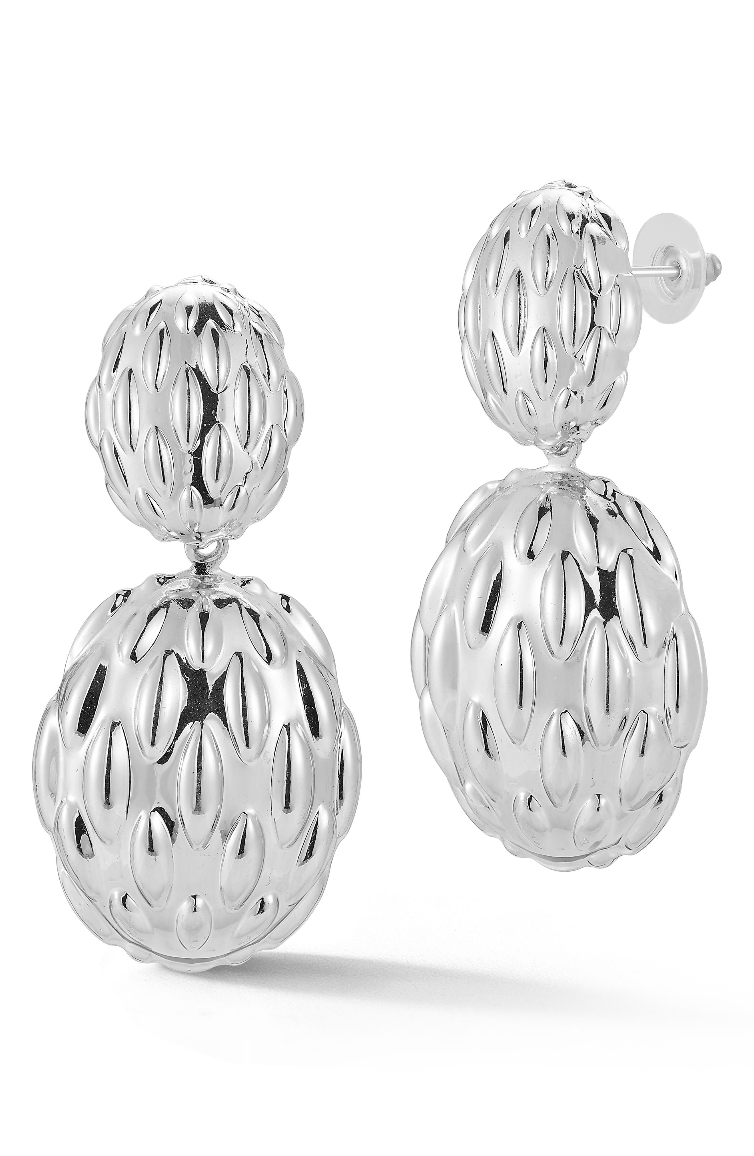 SPHERA MILANO Bold Textured Orb Drop Earrings