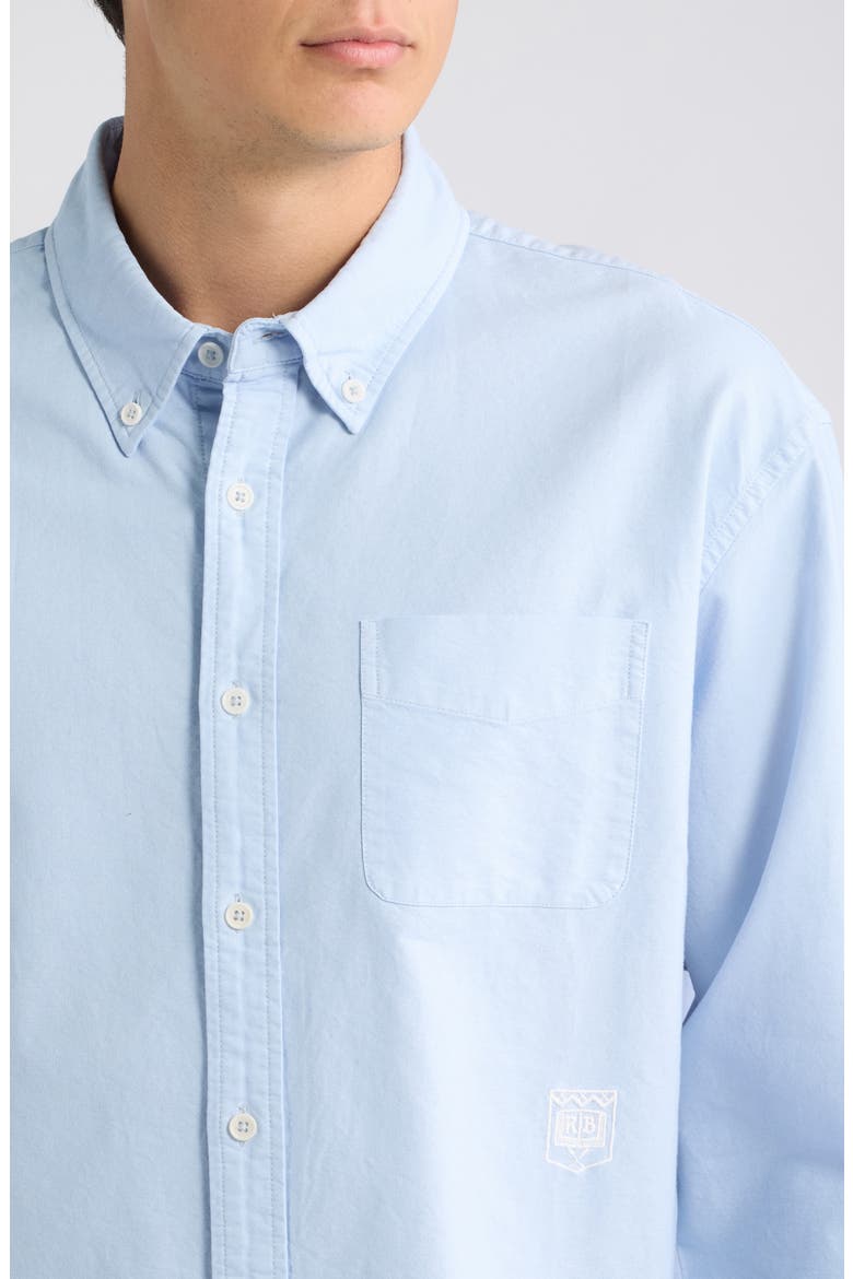 Relaxed Franklin Garment Dye Button-Down Shirt, Alternate, color, LIGHT BLUE