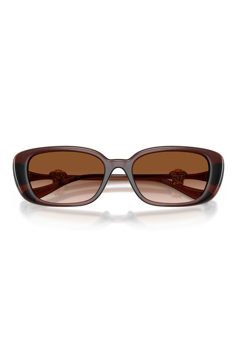 56mm Pillow Sunglasses, Alternate, color, TRANSPARENT BROWN / BROWN