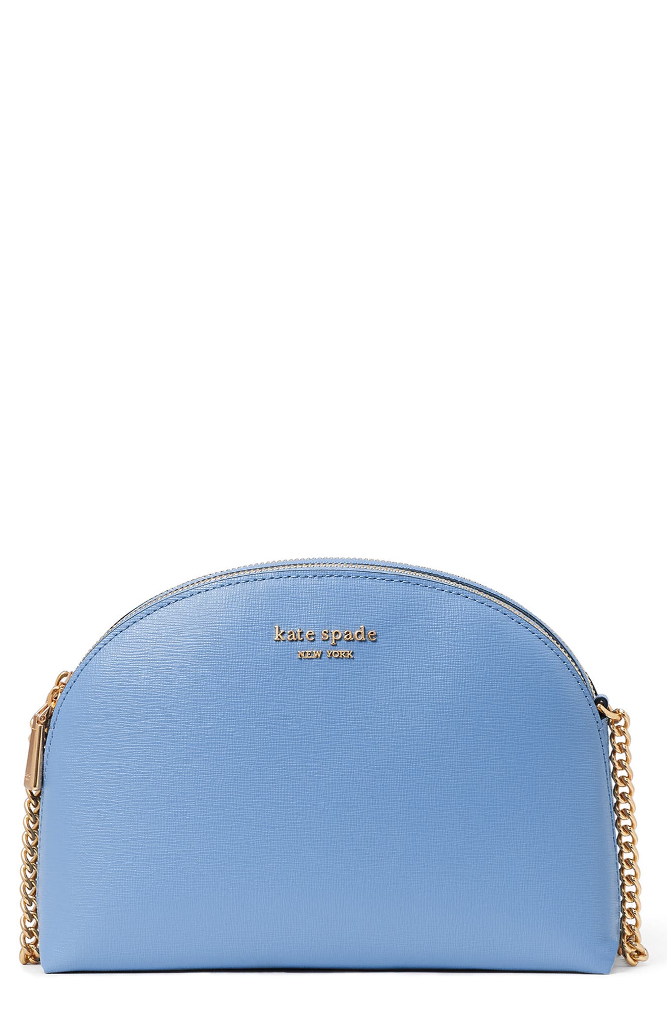 morgan saffiano double leather crossbody bag, Main, color, KINGFISHER