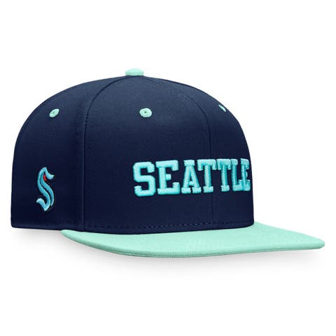 Men's Fanatics Branded Deep Sea Blue/Light Blue Seattle Kraken Heritage City Two-Tone Snapback Hat