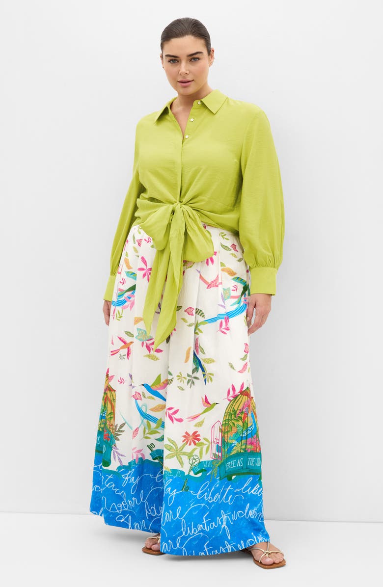 City Chic Free Spirit Paperbag Waist Wide Leg Pants, Alternate, color, 