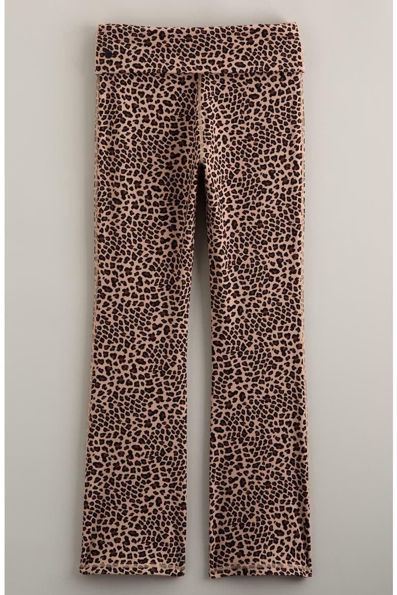 Kids' Live By Foldover Flare Pants, Alternate, color, TAN KERNEL CHIC LEOPARD