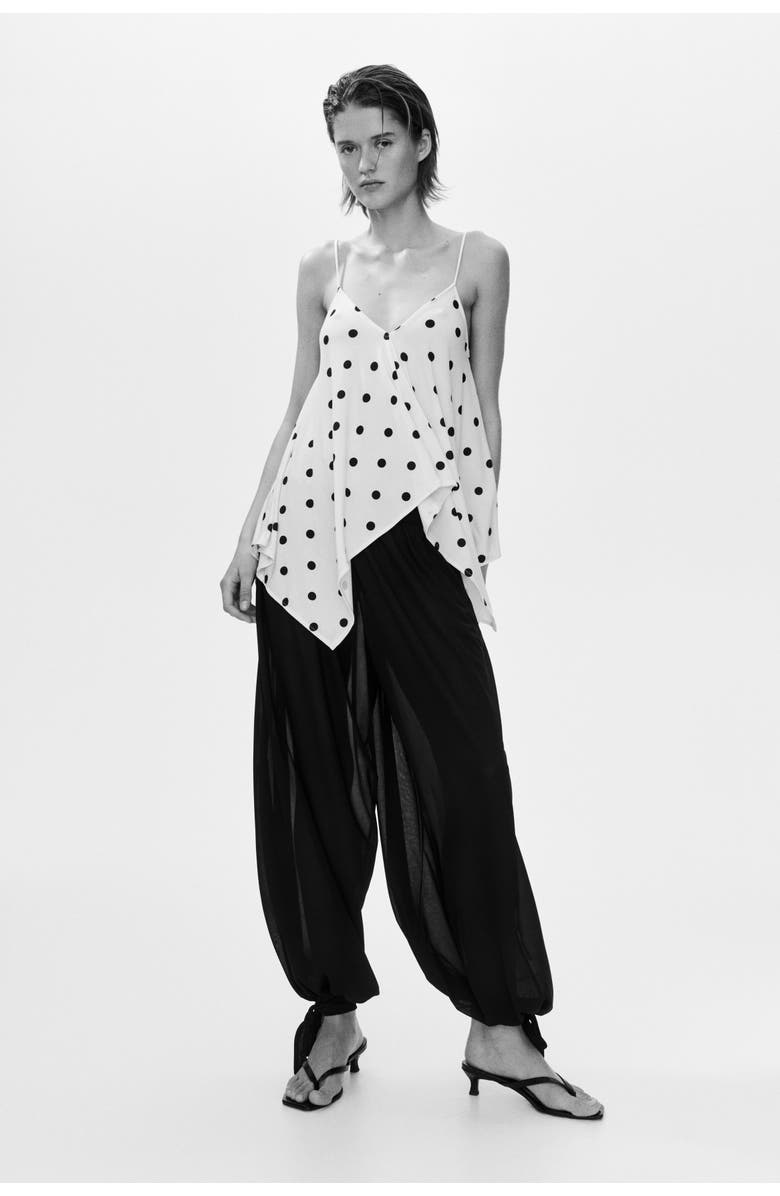 H&M Loose-fit Strappy Top, Alternate, color, White/Polka Dot