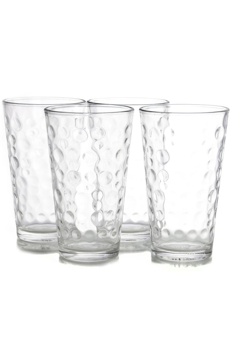 Gibson Home Great Foundations 4 Piece 16 oz. Tumbler Set in Bubble Pattern, Alternate, color, Clear