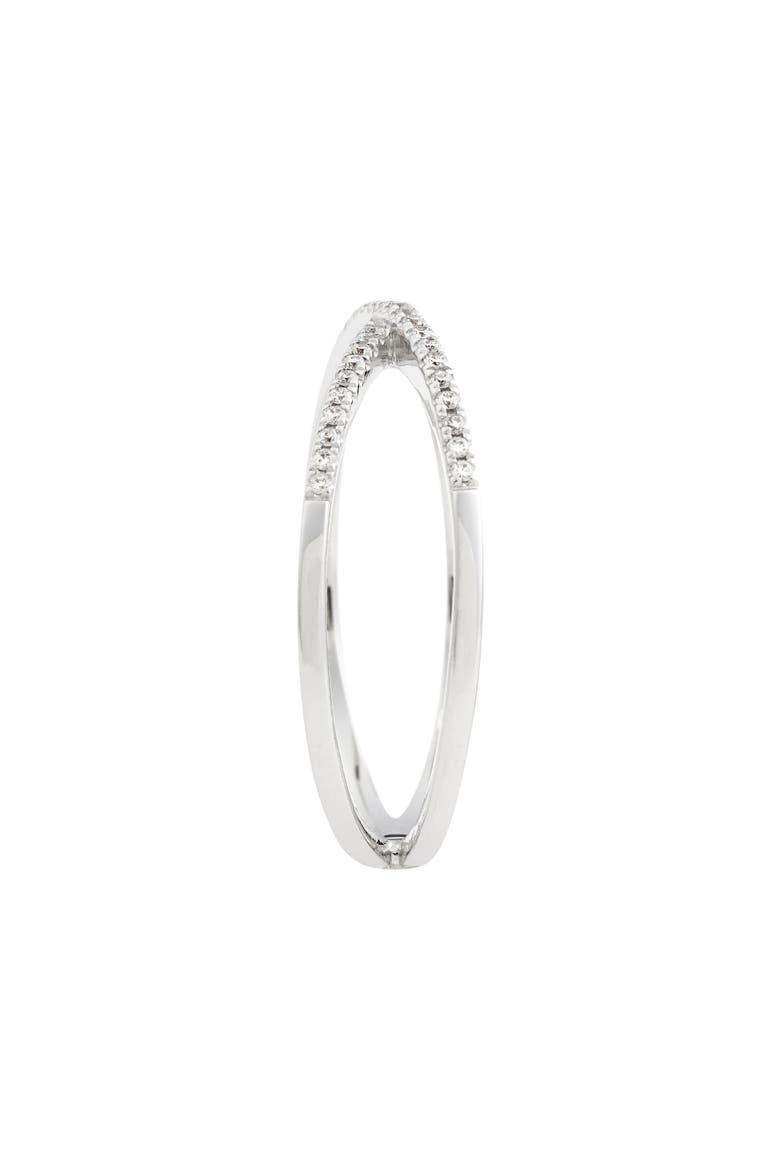 Stackable Crossover Diamond Ring (Nordstrom Exclusive), Alternate, color, WHITE GOLD
