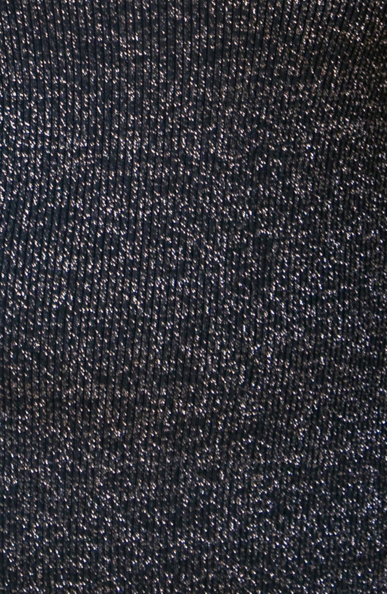 FLYING TOMATO Ruffle Metallic Sweater Dress, Alternate, color, Black Metallic