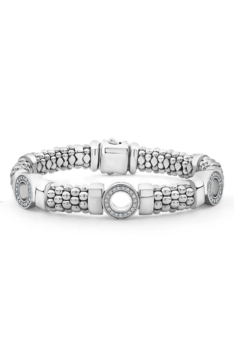 LAGOS Caviar Spark Diamond Station Rope Bracelet, Main, color, 