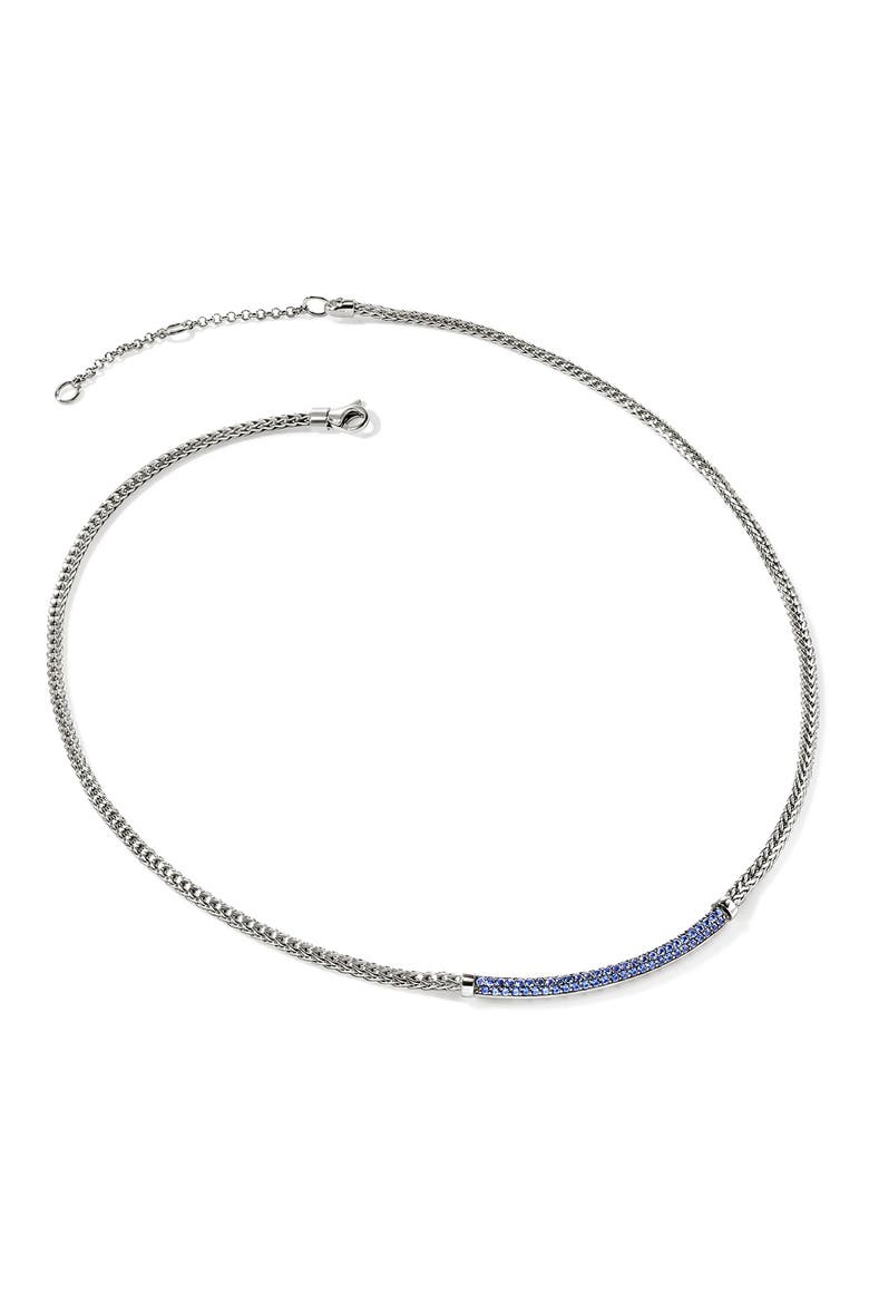 JH Essential Diamond Pavé Necklace, 2.5mm, Alternate, color, SILVER/ WHITE DIAMOND