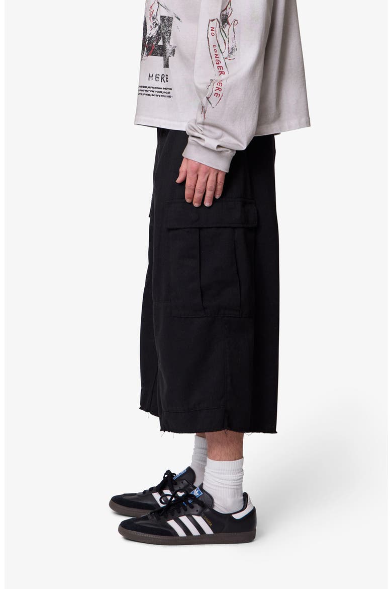 Extra Long Cargo Shorts, Alternate, color, BLACK