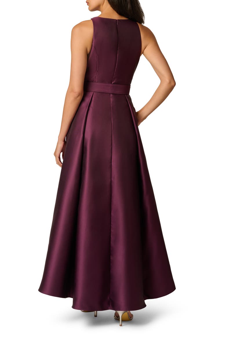 High-Low Mikado Gown, Alternate, color, PINOT NOIR