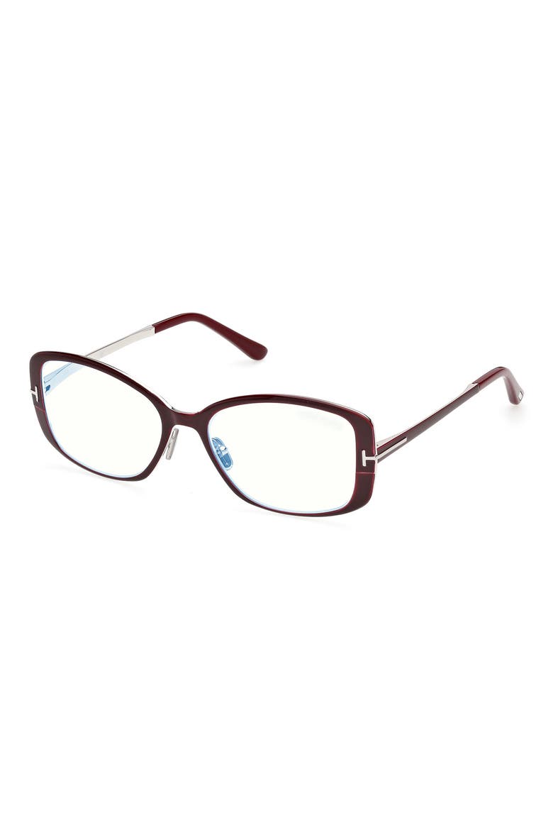 54mm Rectangular Optical Glasses, Alternate, color, BURGUNDY ENAMEL / PALLADIUM