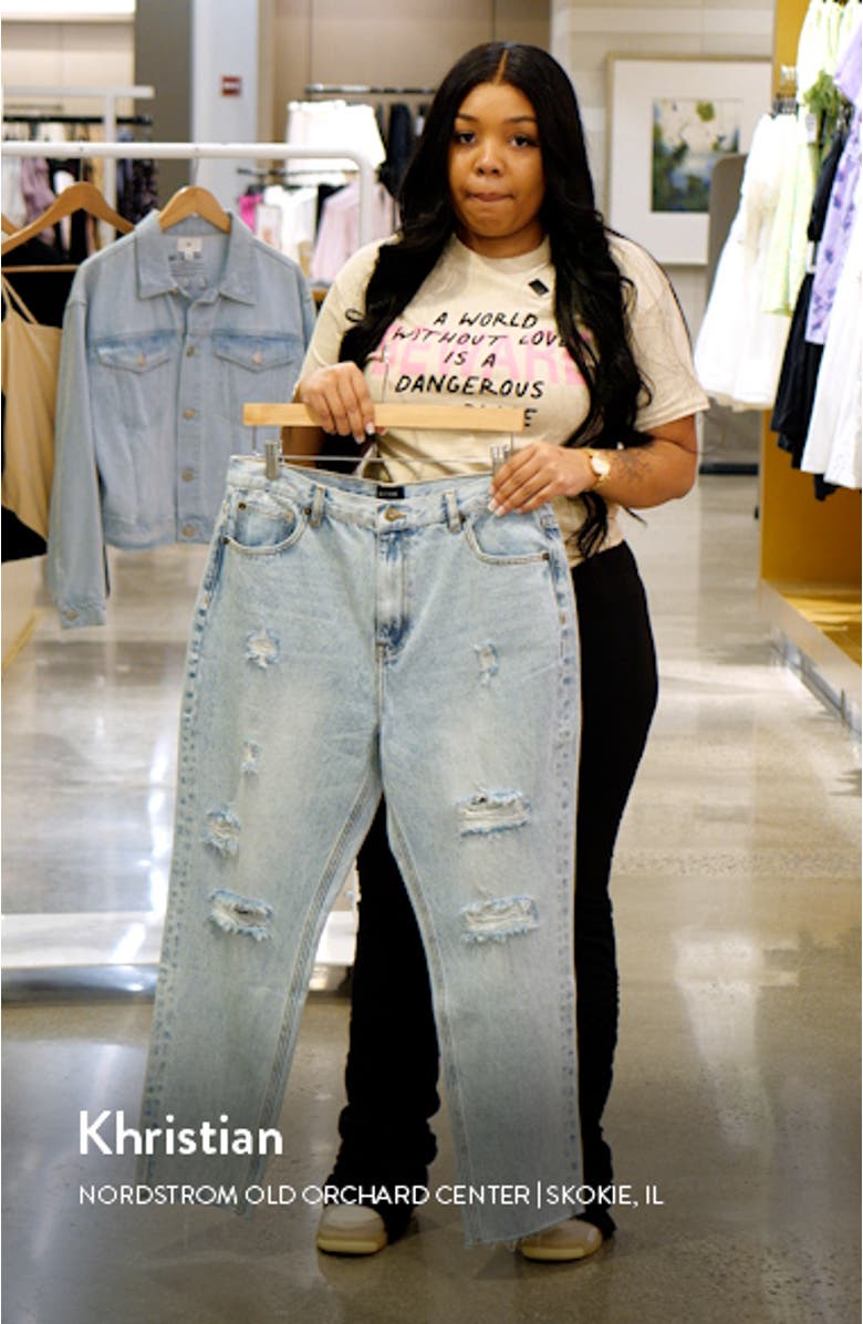 Cara Ripped High Waist Straight Leg Jeans, sales video thumbnail