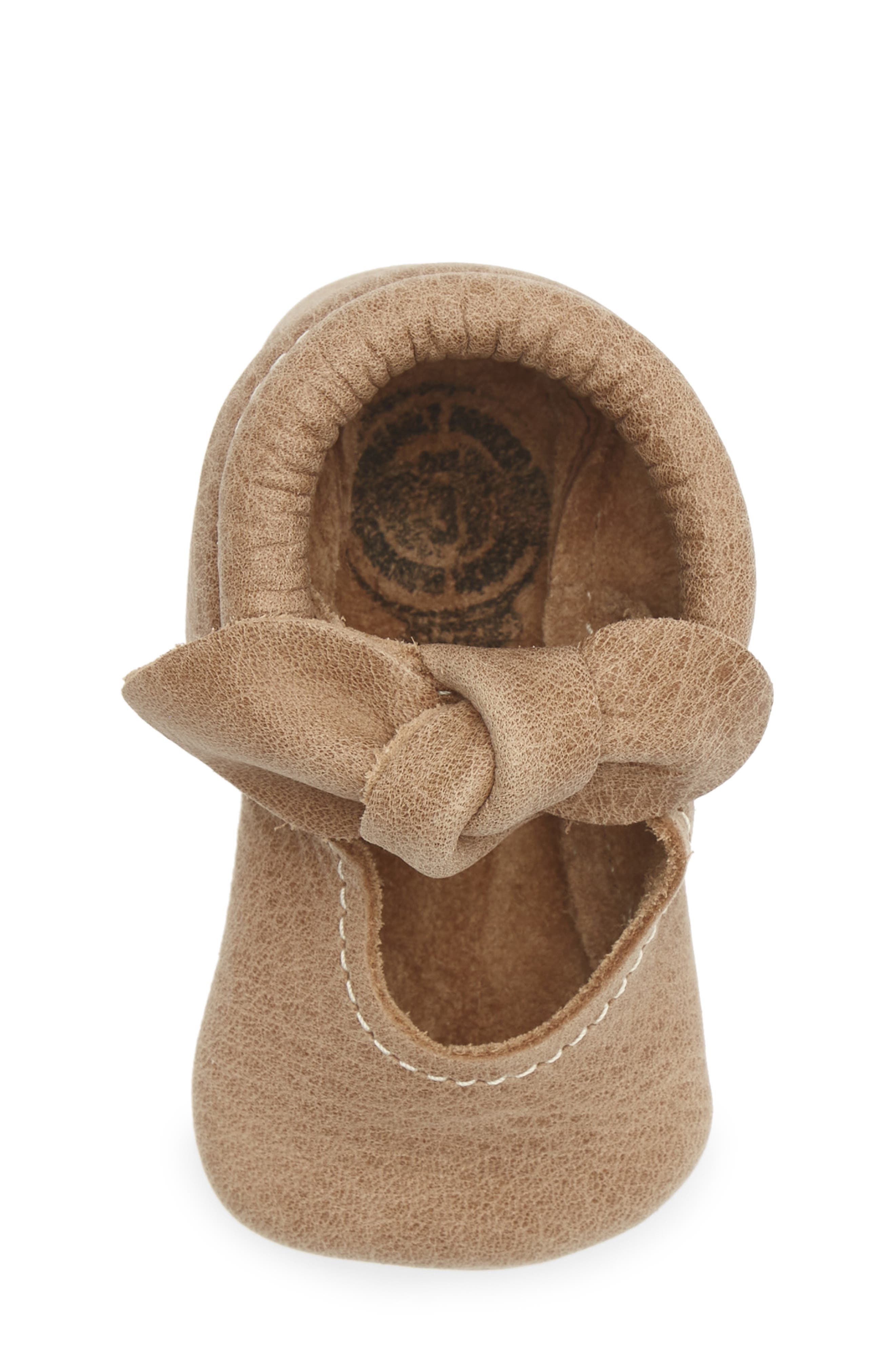 Kids' Knotted Bow Leather Mary Jane, Alternate, color, WEATHERED BROWN