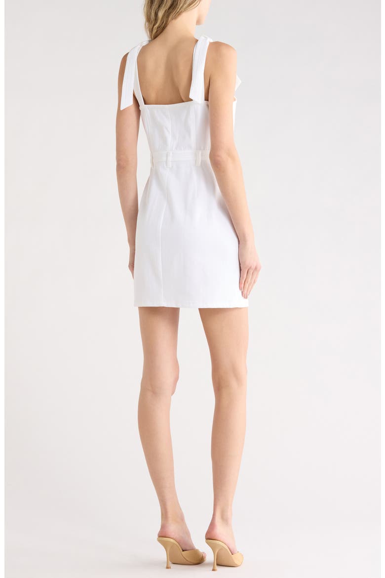 Shayla Tie Strap Denim Minidress, Alternate, color, WHITE