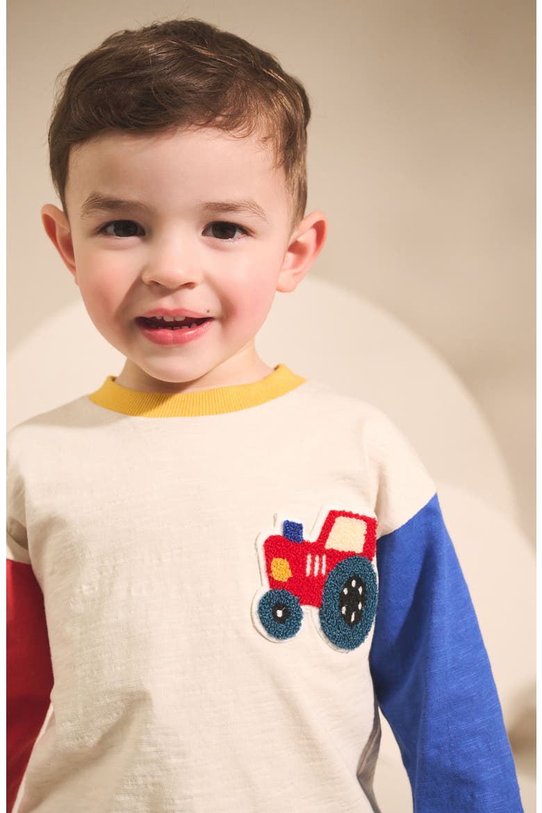 Kids' Colorblock Tractor Long Sleeve T-Shirt, Alternate, color, RED