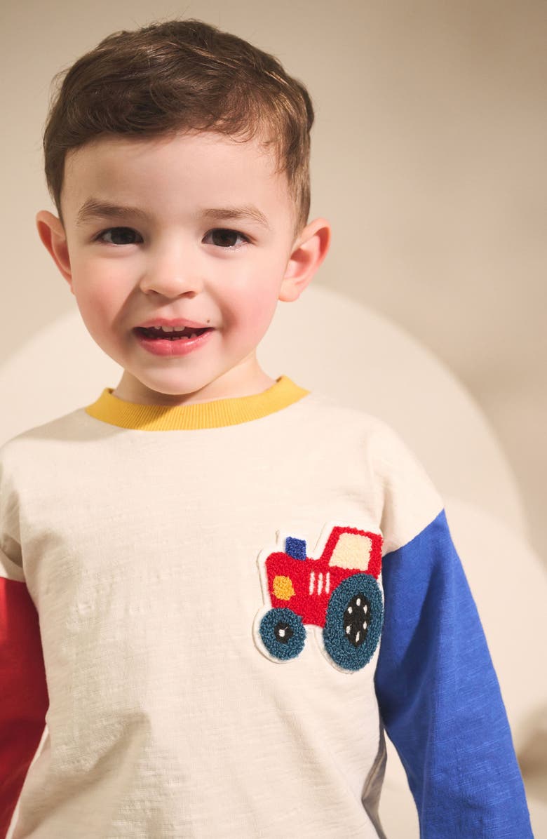 NEXT Kids' Colorblock Tractor Long Sleeve T-Shirt, Alternate, color, Red