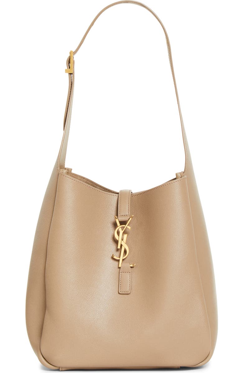 Saint Laurent Small Le 5 à 7 Leather Hobo Bag, Main, color, Light Cumin