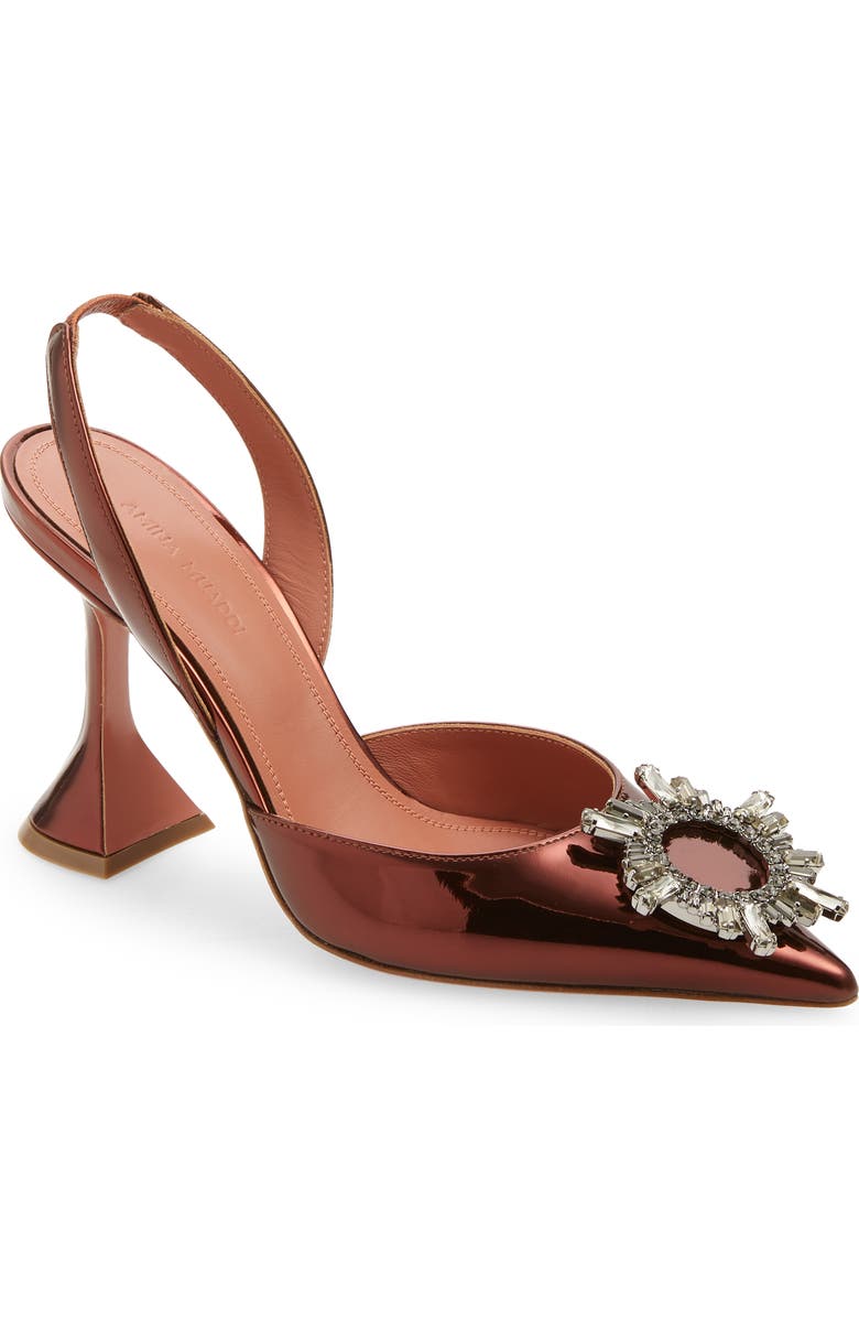 Amina Muaddi Begum Crystal Pointed Toe Slingback Pump, Main, color,