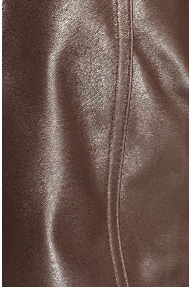 Leather Walking Coat, Alternate, color, BROWN