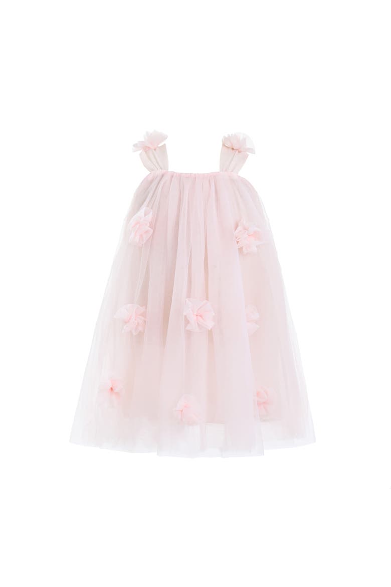 Flower-Embellished Tulle Dress, Main, color, Pink