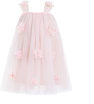 Sweet Cactus Flower-Embellished Tulle Dress