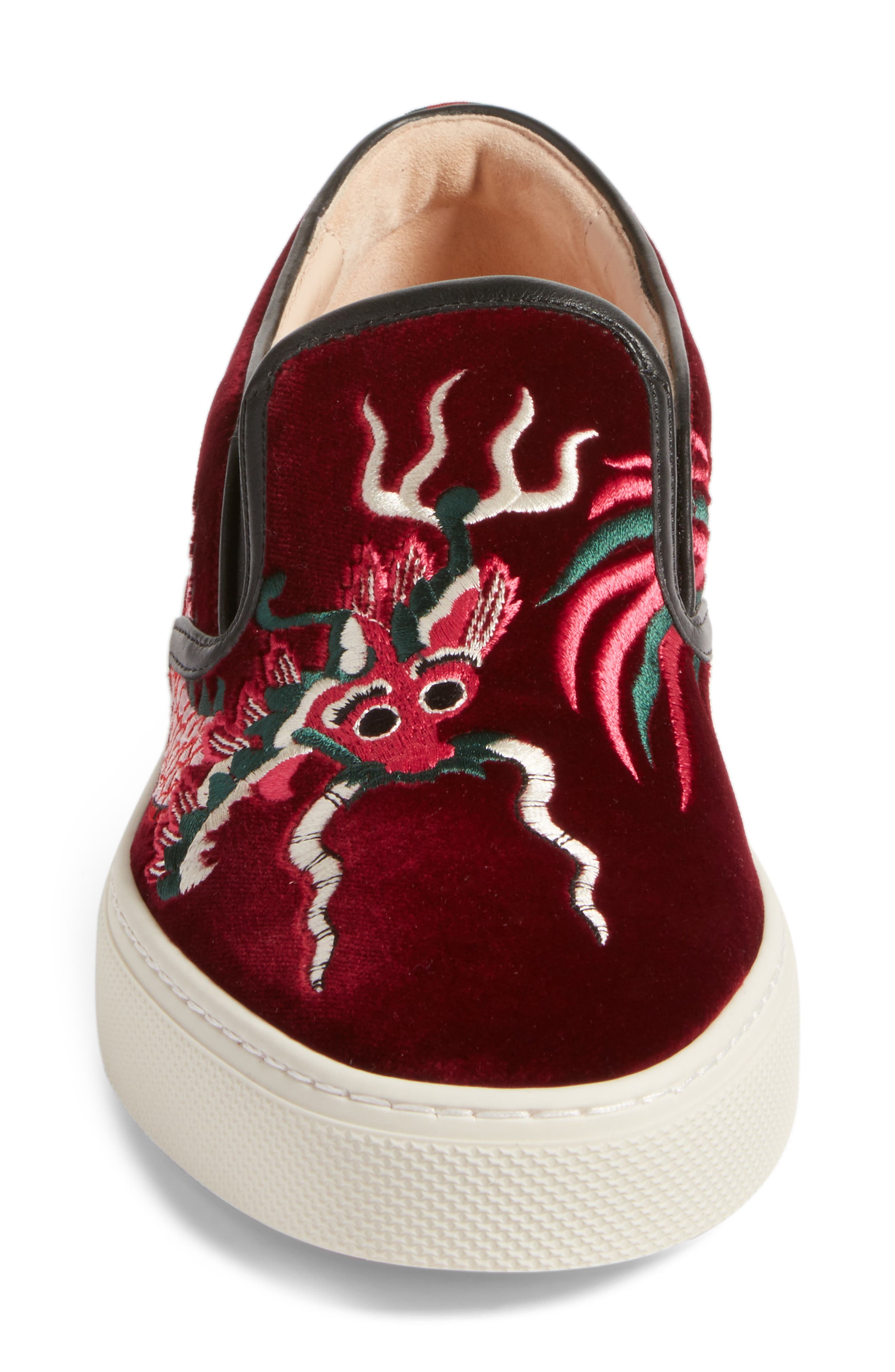 Gucci Dublin Embroidered Dragon Skate Sneaker, Alternate, color, 