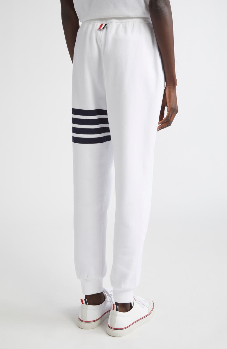 Thom Browne Classic 4-Bar Cotton French Terry Joggers, Alternate, color, White / Navy
