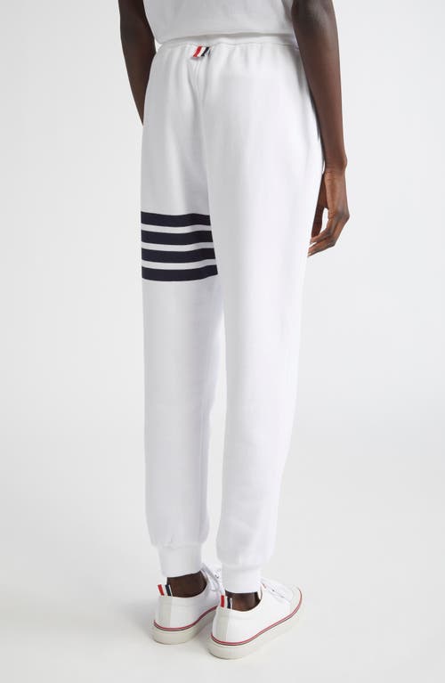 Thom Browne Classic 4-bar Cotton French Terry Joggers In White