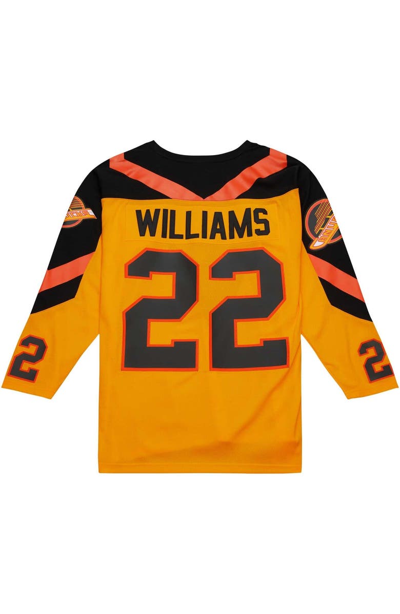 Mitchell & Ness Men's Mitchell & Ness Dave Williams Yellow Vancouver Canucks Men's 1981/82 Blue Line Player Jersey, Alternate, color, 