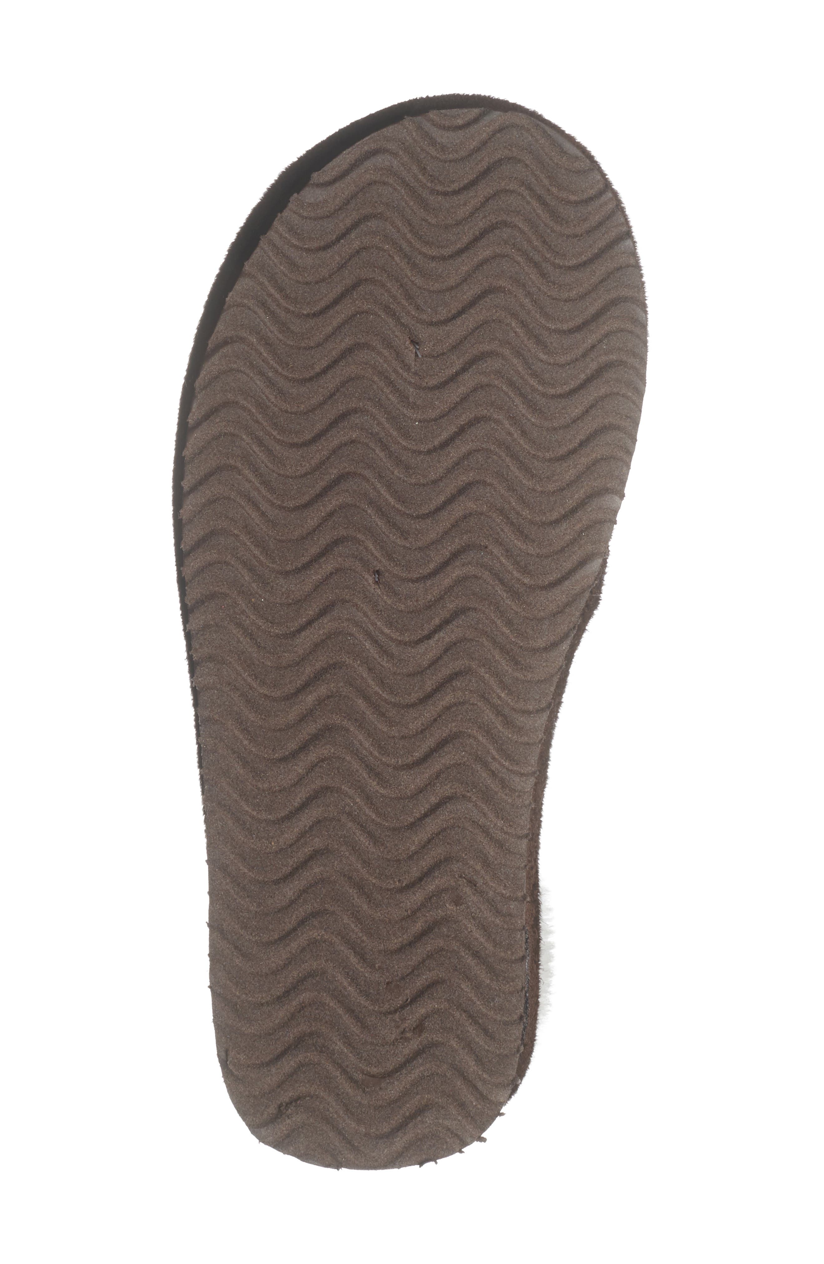 Børn Scallop Faux Suede Scuff Slipper, Alternate, color, Brown