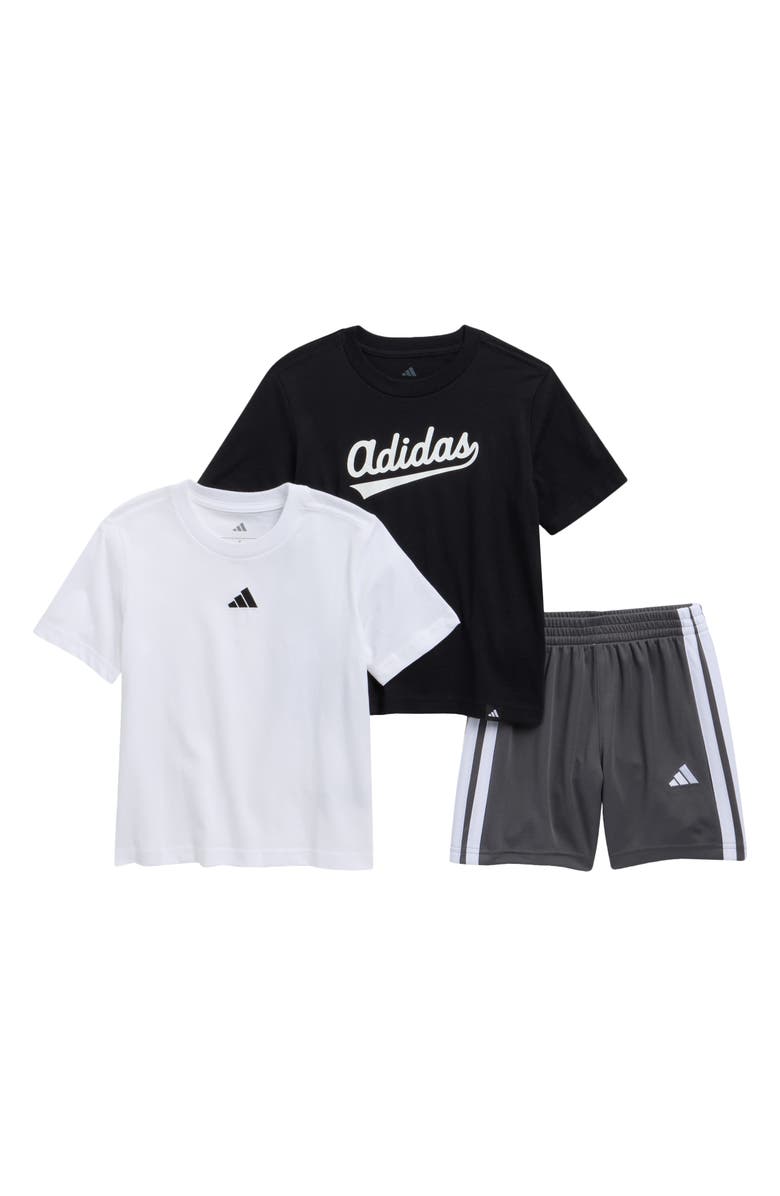 adidas Kids' 3-Pack Assorted Graphic T-Shirts & Shorts Set, Main, color, Black
