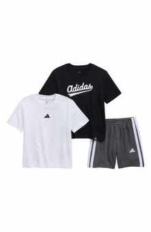 adidas Kids' 3-Pack Assorted Graphic T-Shirts & Shorts Set