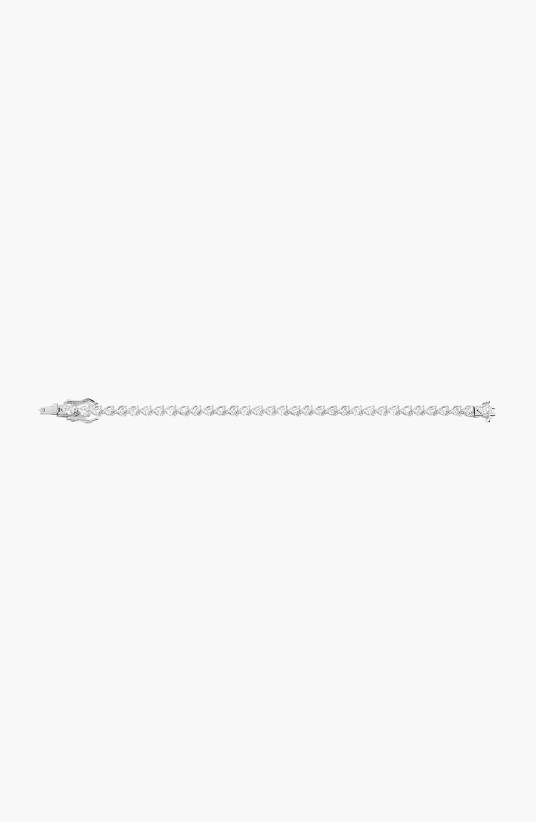Aurate New York Lab Grown White Sapphire Heart Tennis Bracelet, Alternate, color, Sterling Silver