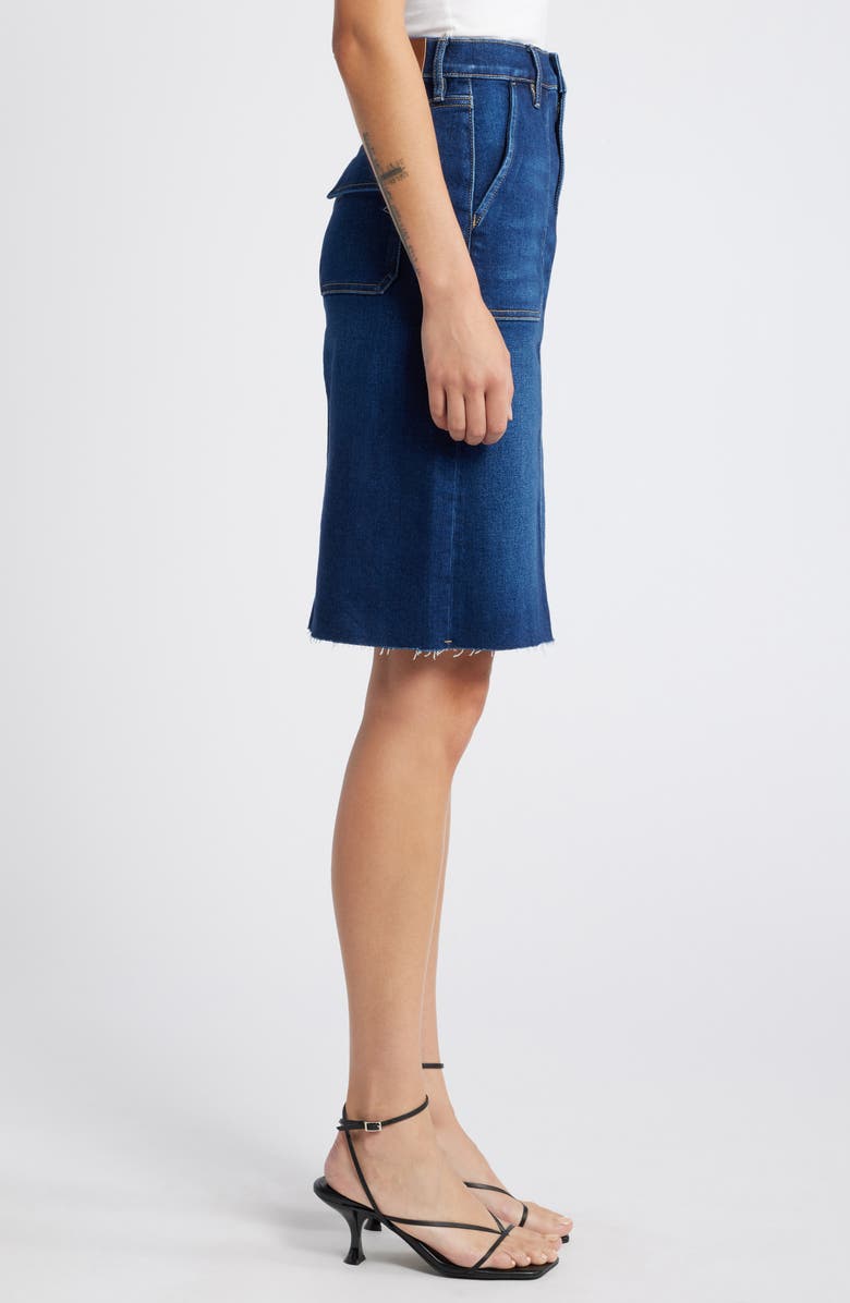 HIDDEN JEANS Raw Hem Denim Skirt, Alternate, color, Dark Wash