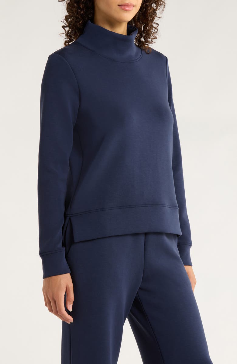 MPG Dreamweave Recycled Polyester Blend Mock Neck Sweatshirt, Alternate, color, Navy Blazer