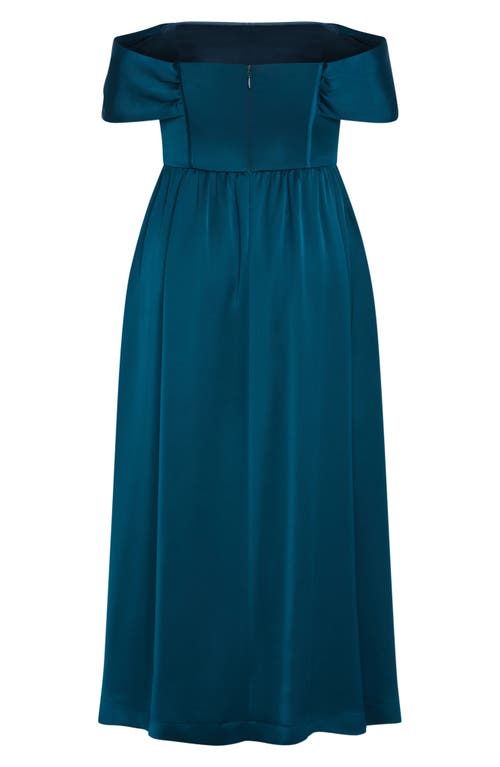 City Chic Angel Love Corset Maxi Dress In Green