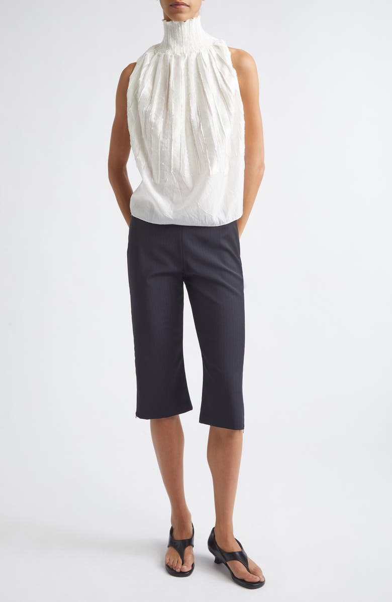 Paloma Wool Lumieti Pinstripe Side Zip Capri Pants, Alternate, color, Dark Grey